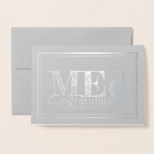 Carte Dorée Maîtrise d'éducation Maîtrise d'argent félicitatio