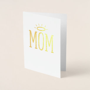 Carte Dorée Maman avec un halo Fête des Mères