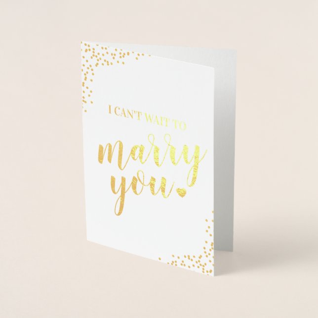 Carte Dorée Mariage Je ne peux pas attendre de t'épouser (Devant)