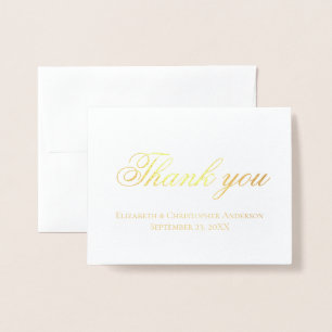 Carte Dorée Mariage Merci or ou argent huile personnalisée