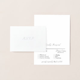 Carte Dorée Mariage RSVP RSVP en argent officiel