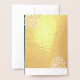 Carte Dorée mariage vert texturé simple