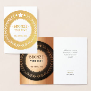 Carte Dorée MÉDAILLE DIY IMPRESSION PERSONNALISÉE Bronze Champ