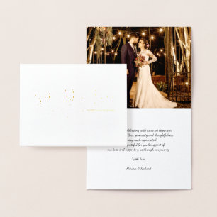 Carte Dorée Meilleure journée photo de mariage remerciement fe