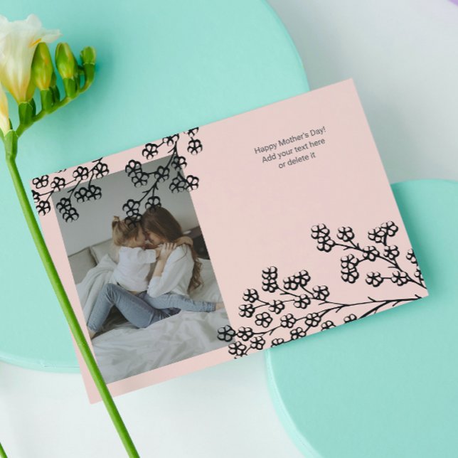 Carte Dorée Meilleure maman jamais rose Floral Fête des mères  (Créateur téléchargé)