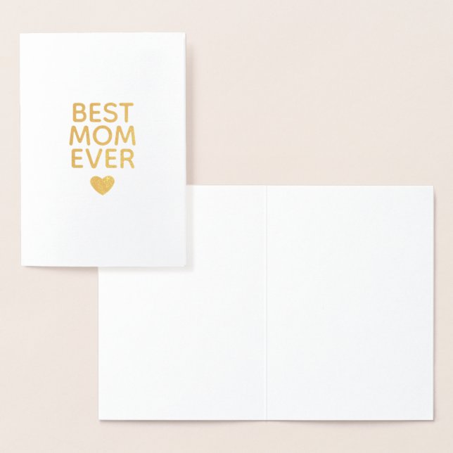 Carte Dorée Meilleure Maman Pour Toujours Coeur (Affichage)