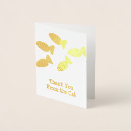 Carte Dorée Merci Chat - Ajouter Photo Kitty à l'intérieur - P