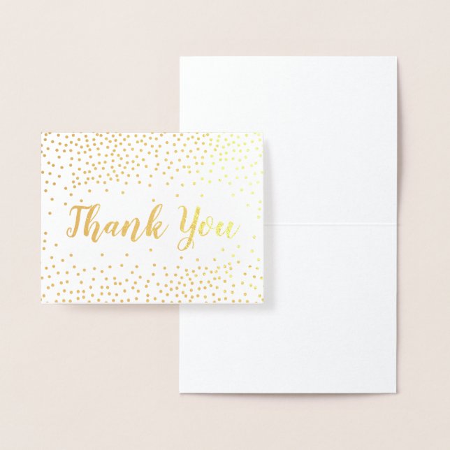 Carte Dorée Merci Confetti Gold Foil (Affichage)