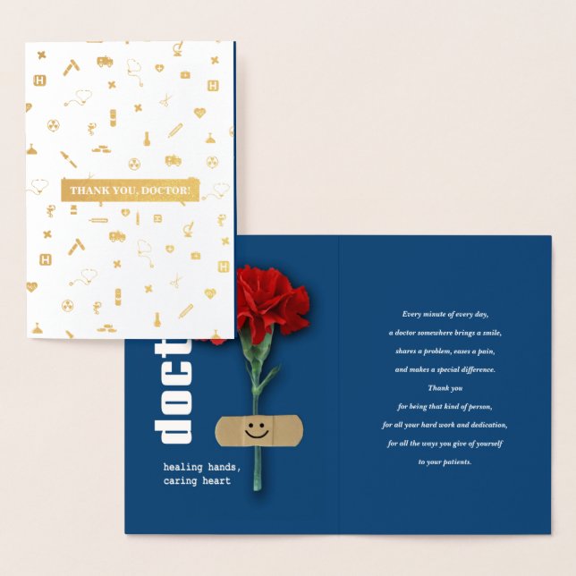 Carte Dorée Merci, Docteur. Red Carnation Luxe (Affichage)