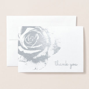 Carte Dorée Merci floral de rose élégant de cru
