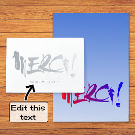 Carte Dorée Merci français merci argent