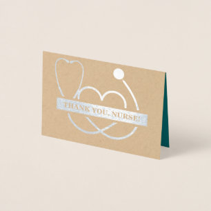 Carte Dorée Merci, infirmière. Stethoscope et luxe de margueri