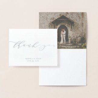 Carte Dorée Merci Mariage de script moderne simple