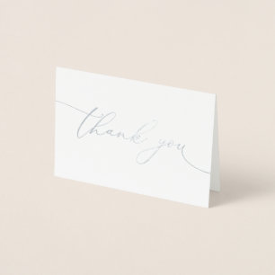 Carte Dorée Merci Mariage minimaliste Merci Silver Foil
