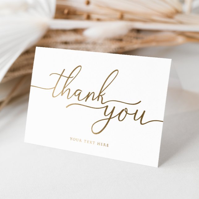 Carte Dorée Merci plié (Thank You Folded Card Gold Foil)