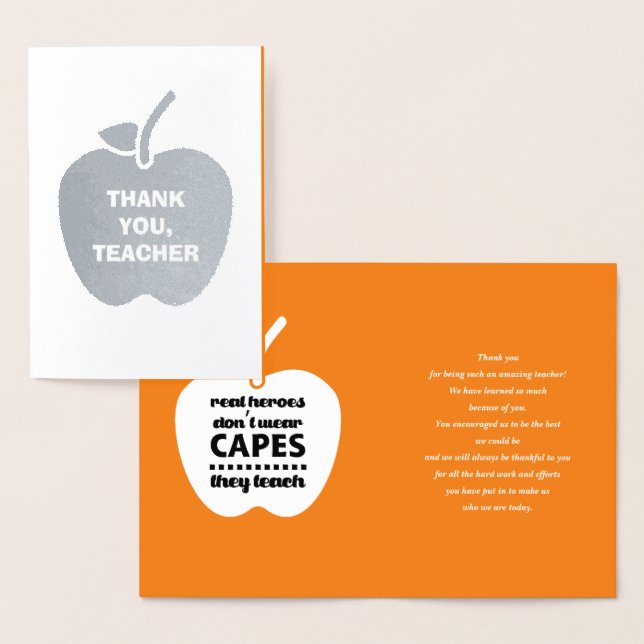 Carte Dorée Merci, professeur. Citation d'enseignement | Apple (Affichage)