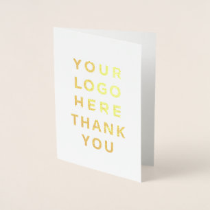 Carte Dorée Merci Votre logo d'entreprise Gold personnalisé