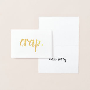 Carte Dorée merde je suis feuille d'or désolée