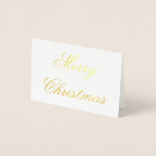 Carte Dorée Merry Christmas Gold Foil Simple Chic