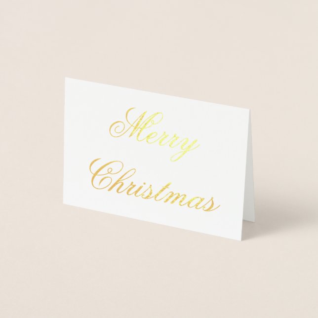 Carte Dorée Merry Christmas Gold Foil Simple Chic (Devant)