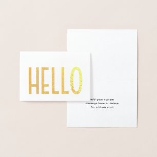 Carte Dorée Minimaliste Hello Simple Design Glam Note pliée
