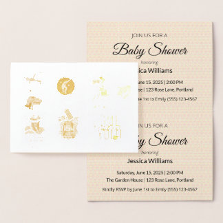 Carte Dorée Mise à jour de la Baby Shower Bohème Mignonne