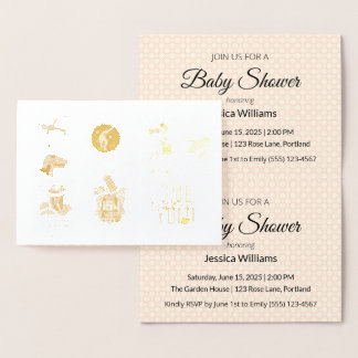 Carte Dorée Mise à jour de la Baby Shower Bohème Mignonne