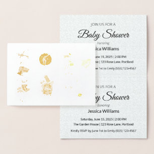 Carte Dorée Mise à jour de la Baby Shower Bohème Mignonne