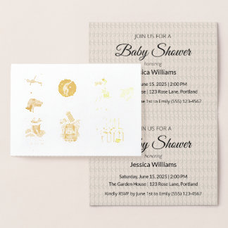 Carte Dorée Mise à jour de la Baby Shower Bohème Mignonne