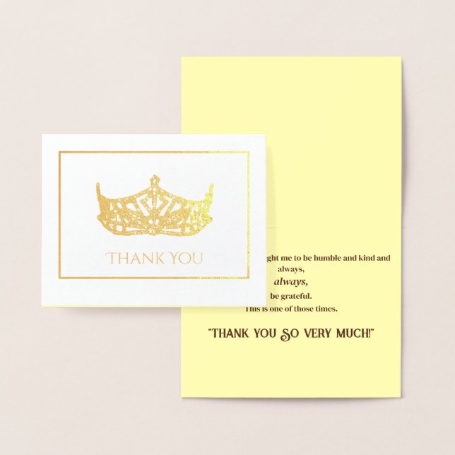 Carte Dorée Miss America Style Foil Crown-avec un accueil phot (Affichage)
