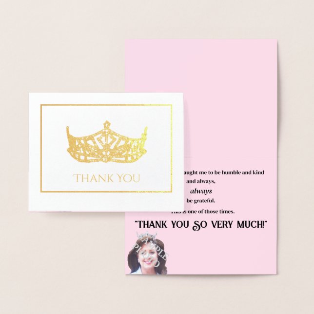 Carte Dorée Miss America Style Foil Crown-avec un accueil phot (Affichage)