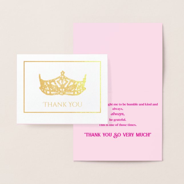 Carte Dorée Miss America Style Foil Crown-avec un accueil phot (Affichage)