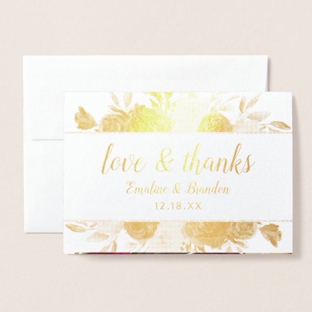 Carte Dorée Mistletoe Manor Chic Merci Mariage Photo Gold (Devant avec enveloppe)