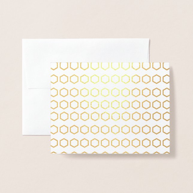 Carte Dorée Motif Merci Honeypeb (Devant avec enveloppe)