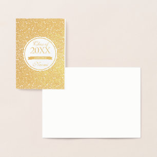 Carte Dorée Motif Parties scintillant or