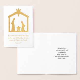 Carte Dorée Nativité de Noël Christian Religieux Jésus