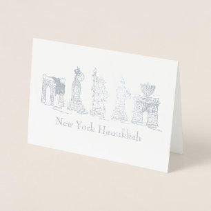Carte Dorée New York City Hanoukka NYC Fête juive Chanukah