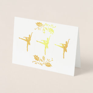 Carte Dorée Noël de ballerine