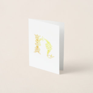 Carte Dorée Noeud celtique du 16e siècle Capitale décorative H