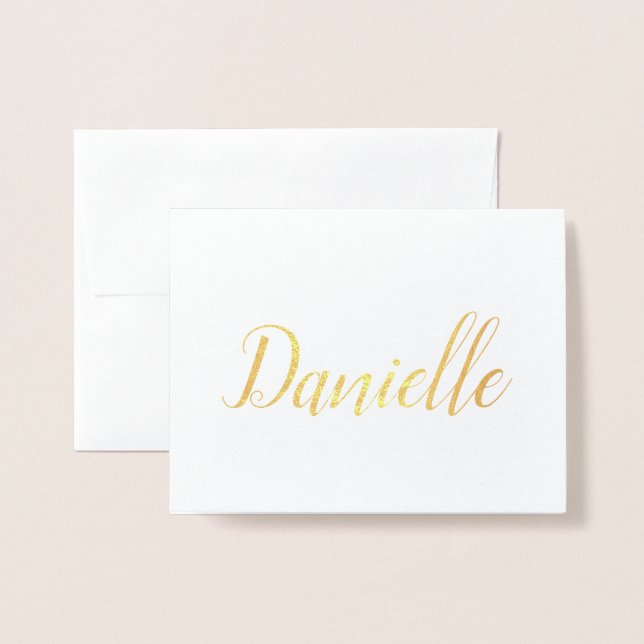 Carte Dorée Nom personnalisé | Bridesmaid | Danielle (Devant avec enveloppe)