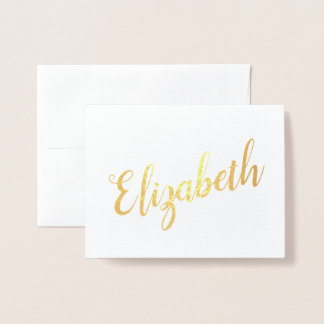Carte Dorée Nom personnalisé | Papeterie de Bridesmaid