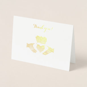Carte Dorée Note de Merci de Claddagh d'Irlandais