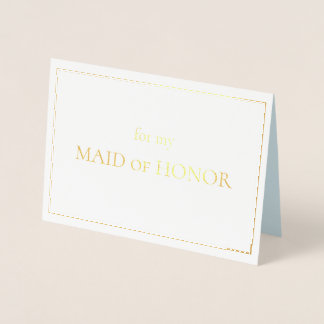 Carte Dorée Note du jour pour ma servante d'honneur