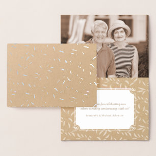 Carte Dorée Notes de Merci d'anniversaire de noces d'argent