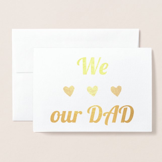 Carte Dorée Nous aimons notre père | Véritable huile | FÊTE DE (Devant avec enveloppe)
