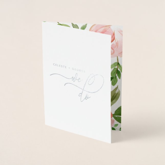 Carte Dorée Nous faisons de l'aquarelle florale et mariage de  (Devant)