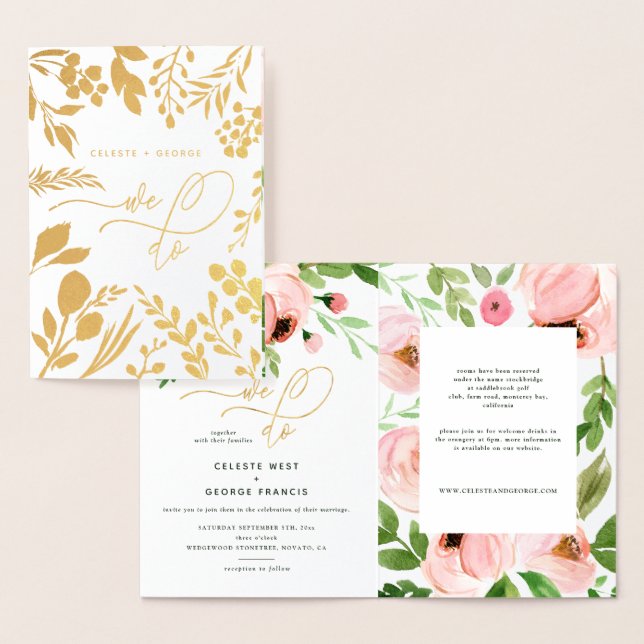 Carte Dorée Nous faisons de l'aquarelle florale et mariage de  (Affichage)