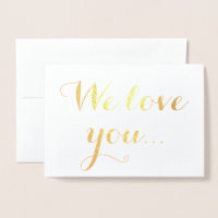 Nous vous aimons Gold Foil Élégante Typographie