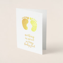 Carte Dorée nouveau bébé mignon citation Or