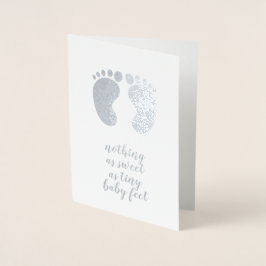 Carte Dorée nouveau bébé mignon citation Silver